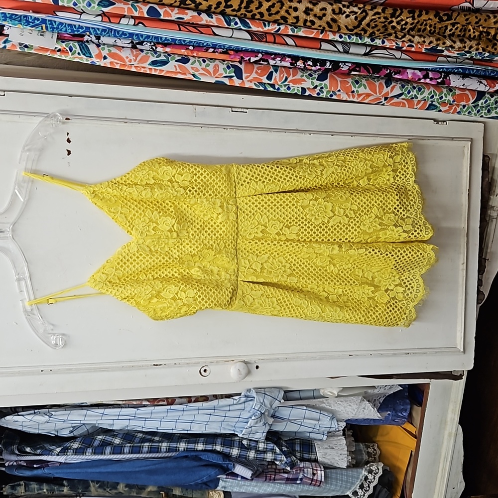 Gianni Bini crochet yellow lace romper